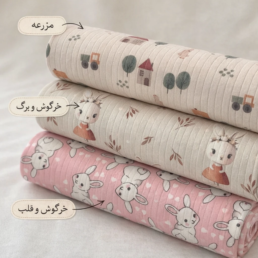 پارچه تریکو کبریتی طرح دار