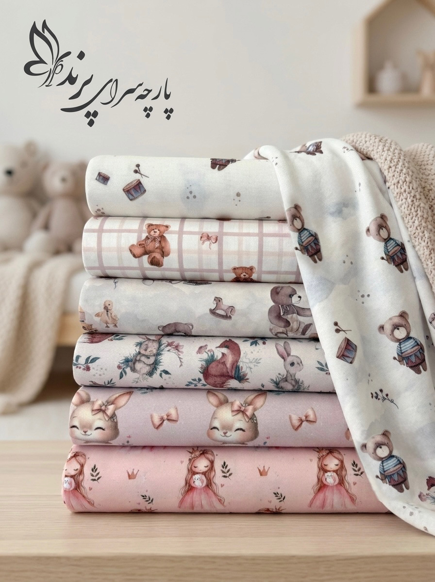 پارچه تریکو پنبه فلامنت طرح دار